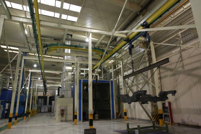 Locomotive bogie painting production line