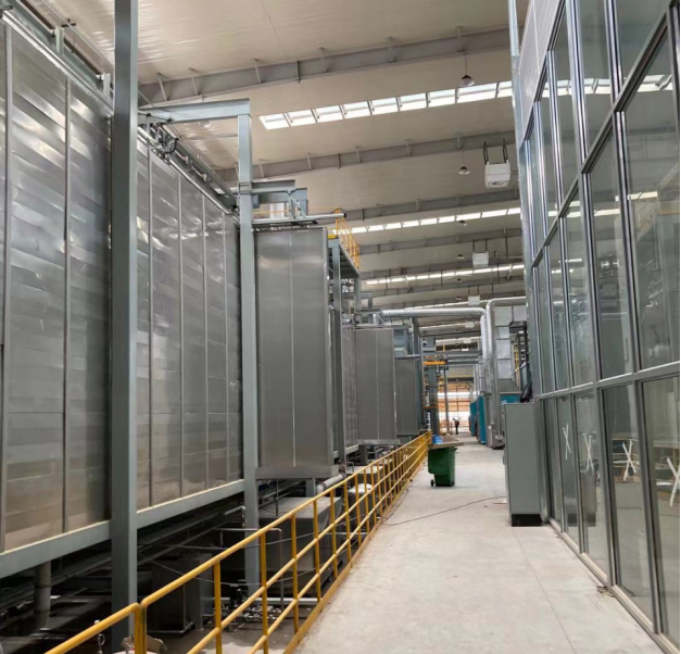 Powder coating line pretreatment