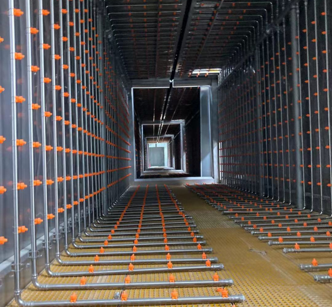 Powder coating line pretreatment