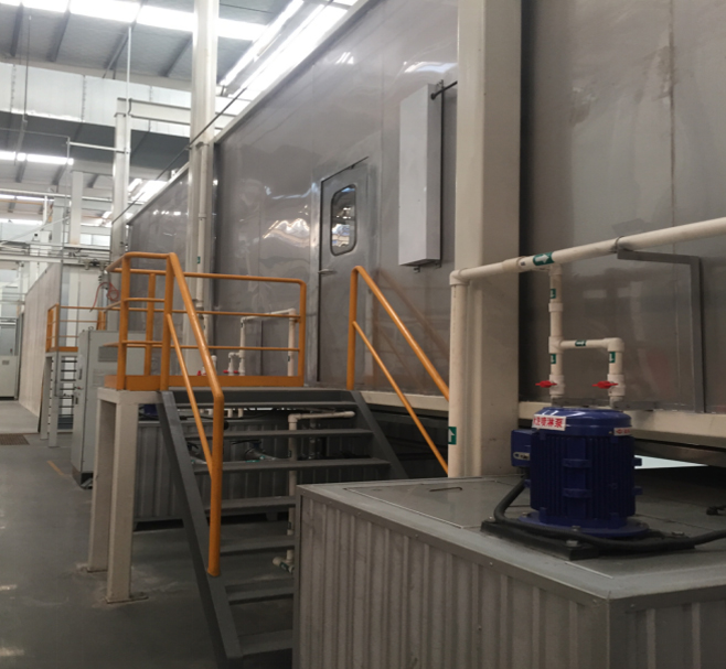 Powder coating line pretreatment