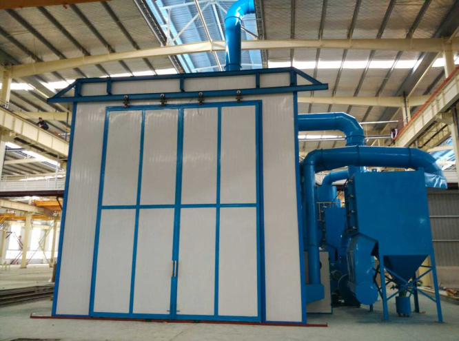 Honeycomb type wind recovery sandblasting room